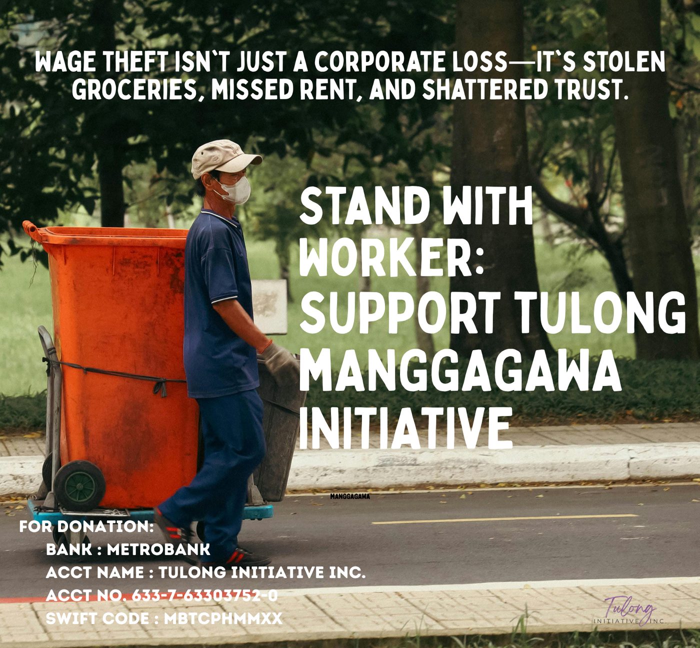Shoebox Initiative campaign poster — Stand with workers